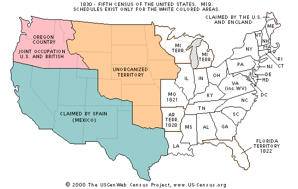 Us Map 1830