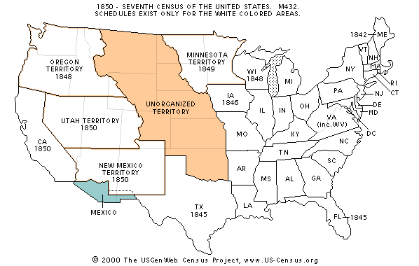 United states in 1830, u.s. history map